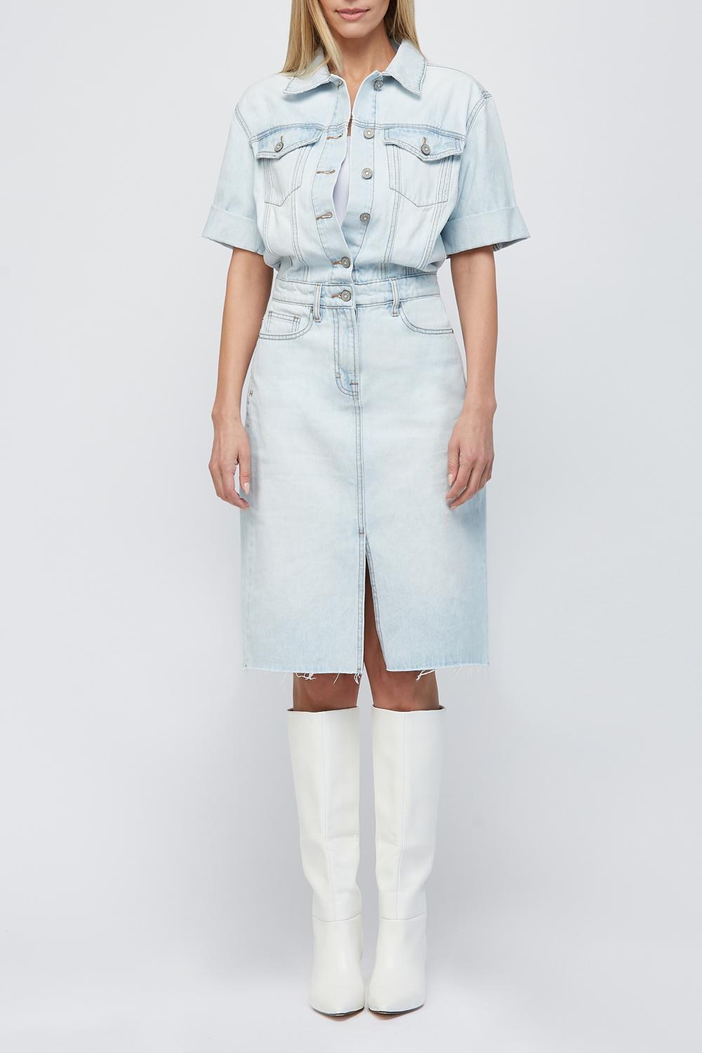 [Roxy] Light Wash Denim Shirt Dress