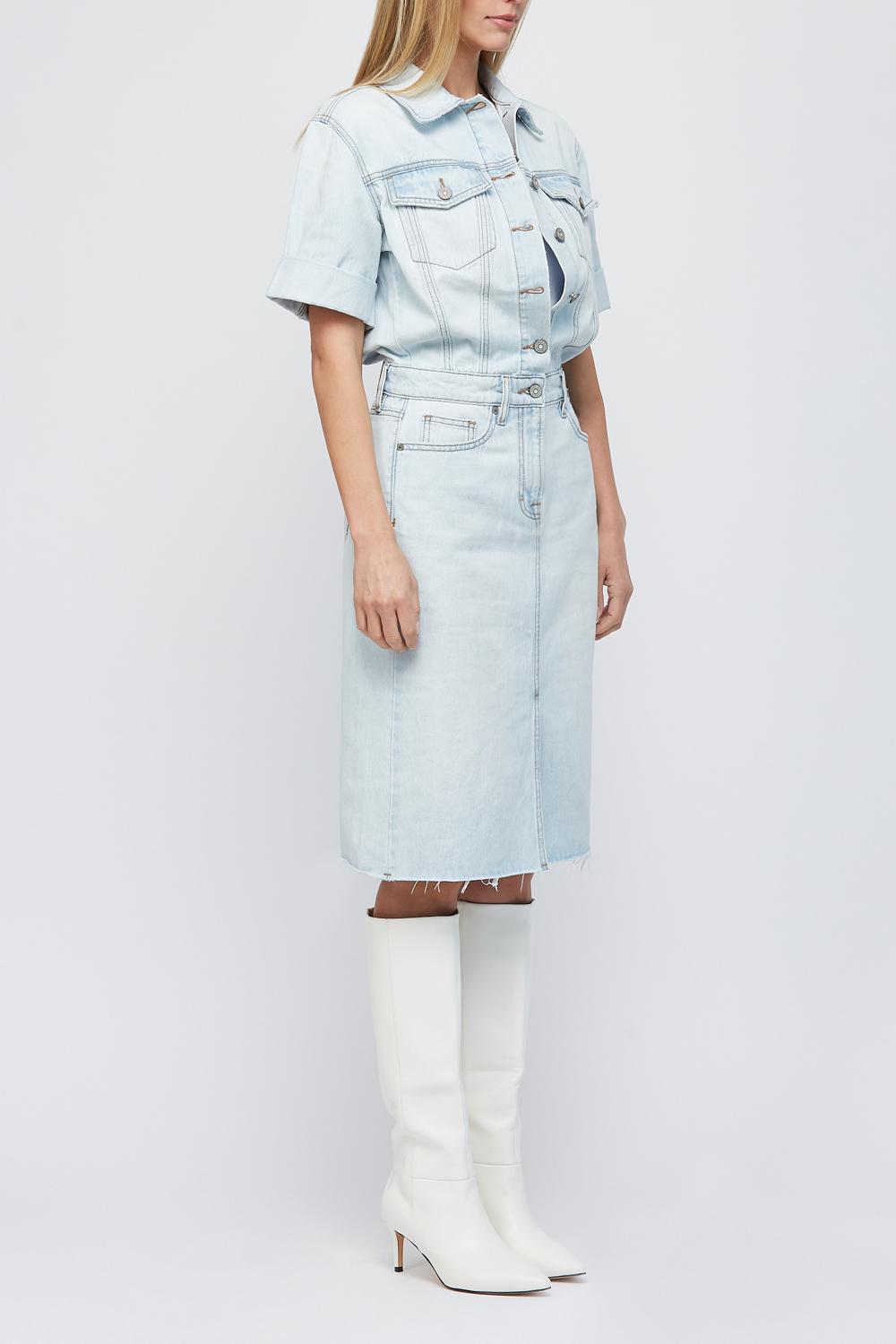 [Roxy] Light Wash Denim Shirt Dress