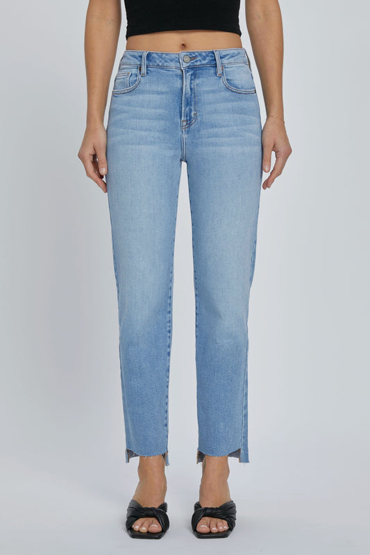 [Tracey] Light Wash High-Rise Straight Jean