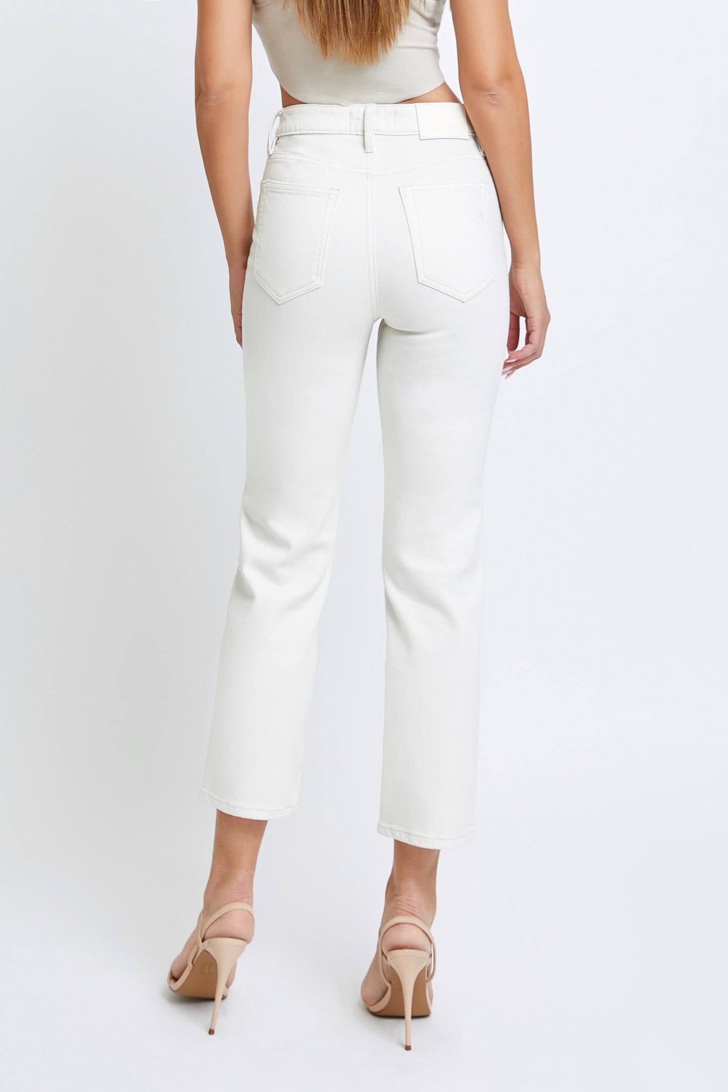 [Tracey] Sea Salt Wash Stretch Distressed 25" Inseam Cropped Straight