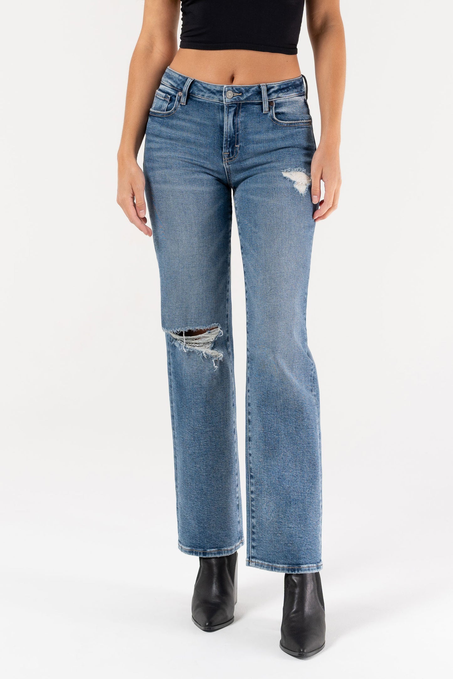 [Tracey] Destroyed Medium Wash Jeans