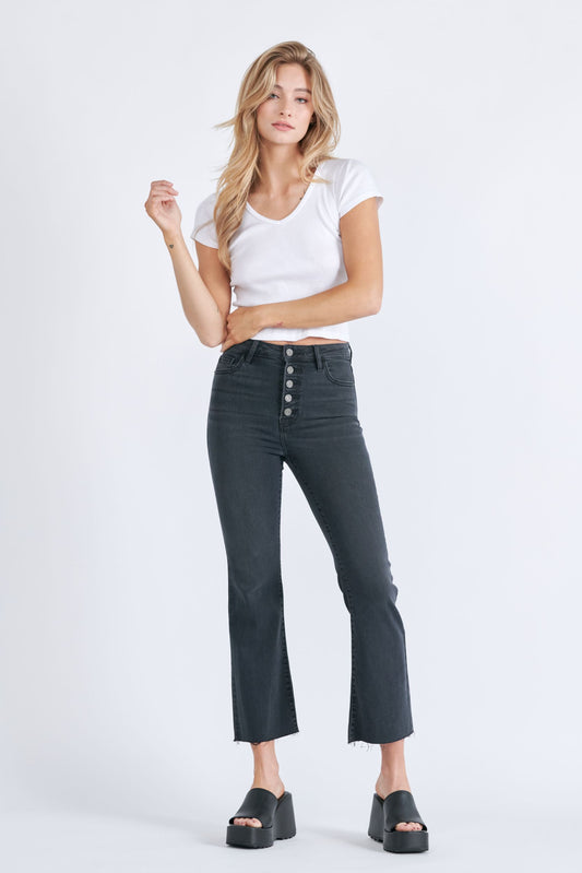 [Happi] Black Cropped Flare