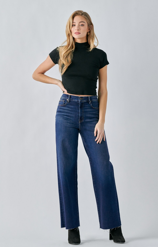 [Logan] Dark Medium High Waisted Dad Jean