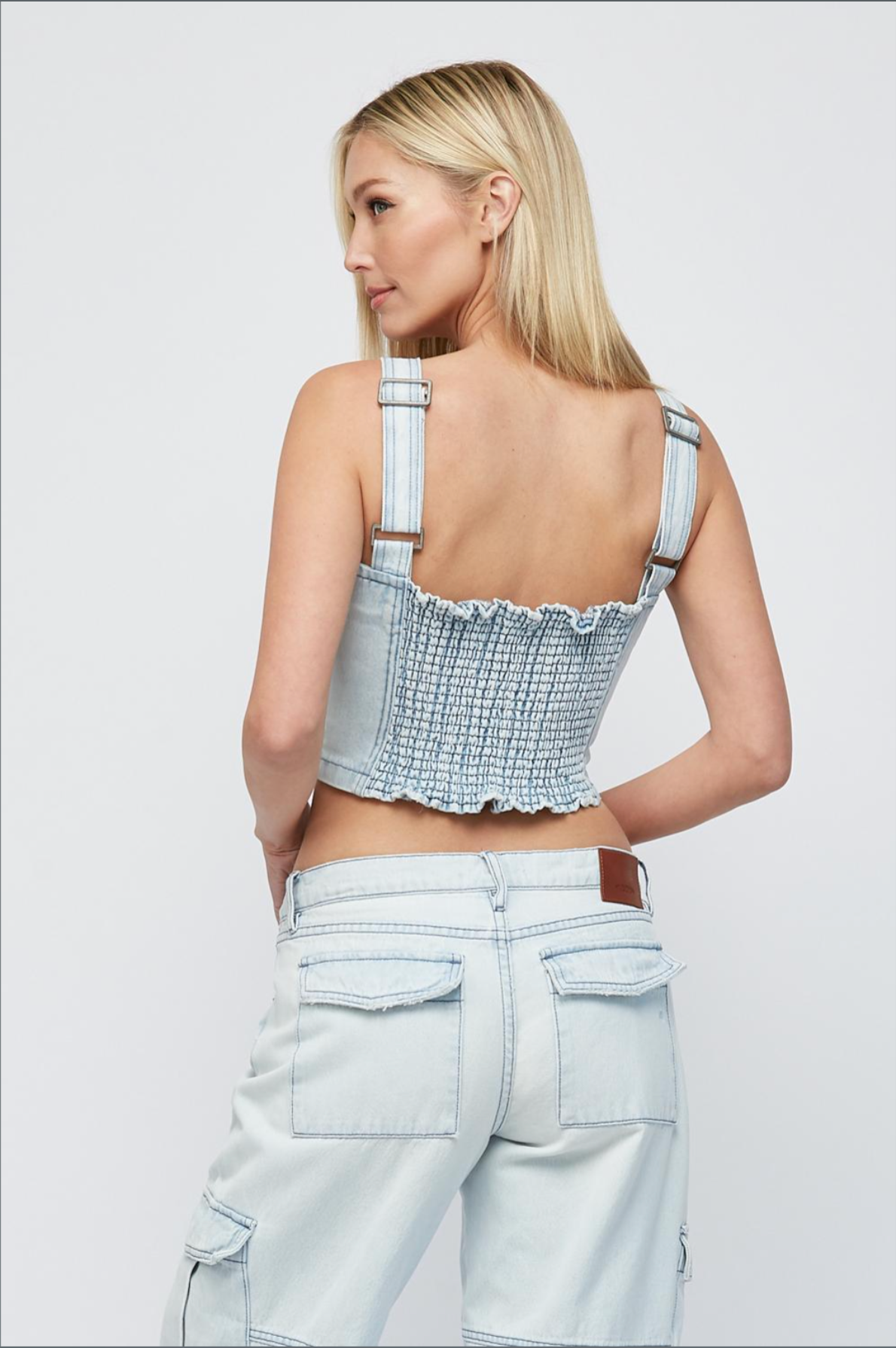 Light Wash Bustier Top